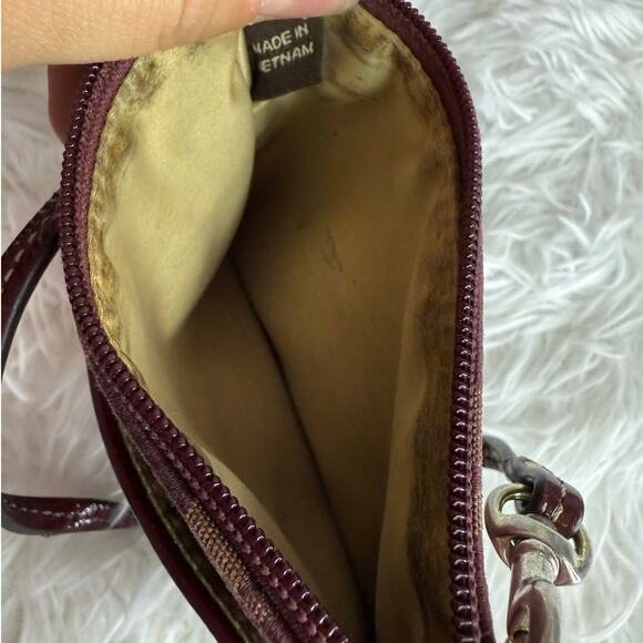 COACH Burgundy Signature Canvas Wristlet - Picture 5 of 8